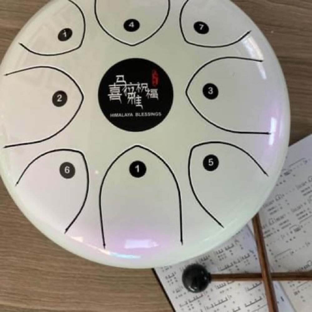 Steel Tongue Hand Drum Iridescent White